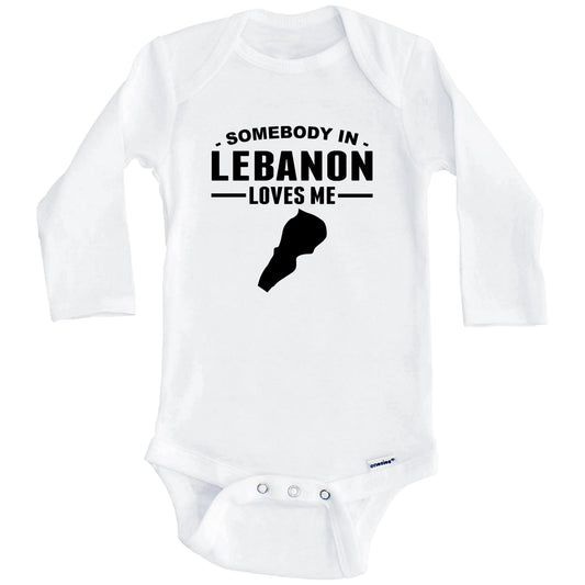 Somebody In Lebanon Loves Me Baby Onesie (Long Sleeves)