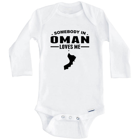 Somebody In Oman Loves Me Baby Onesie (Long Sleeves)