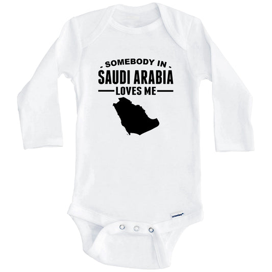 Somebody In Saudi Arabia Loves Me Baby Onesie (Long Sleeves)
