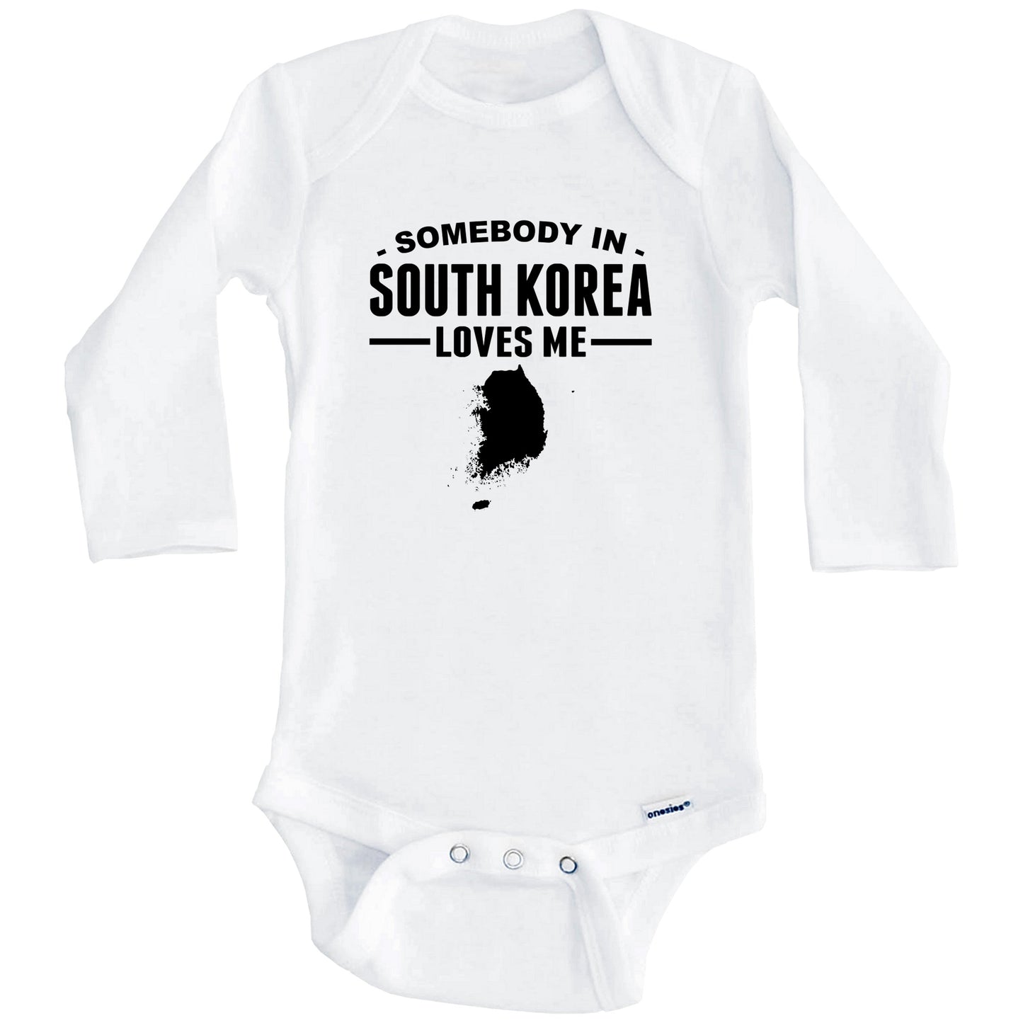Somebody In South Korea Loves Me Baby Onesie (Long Sleeves)