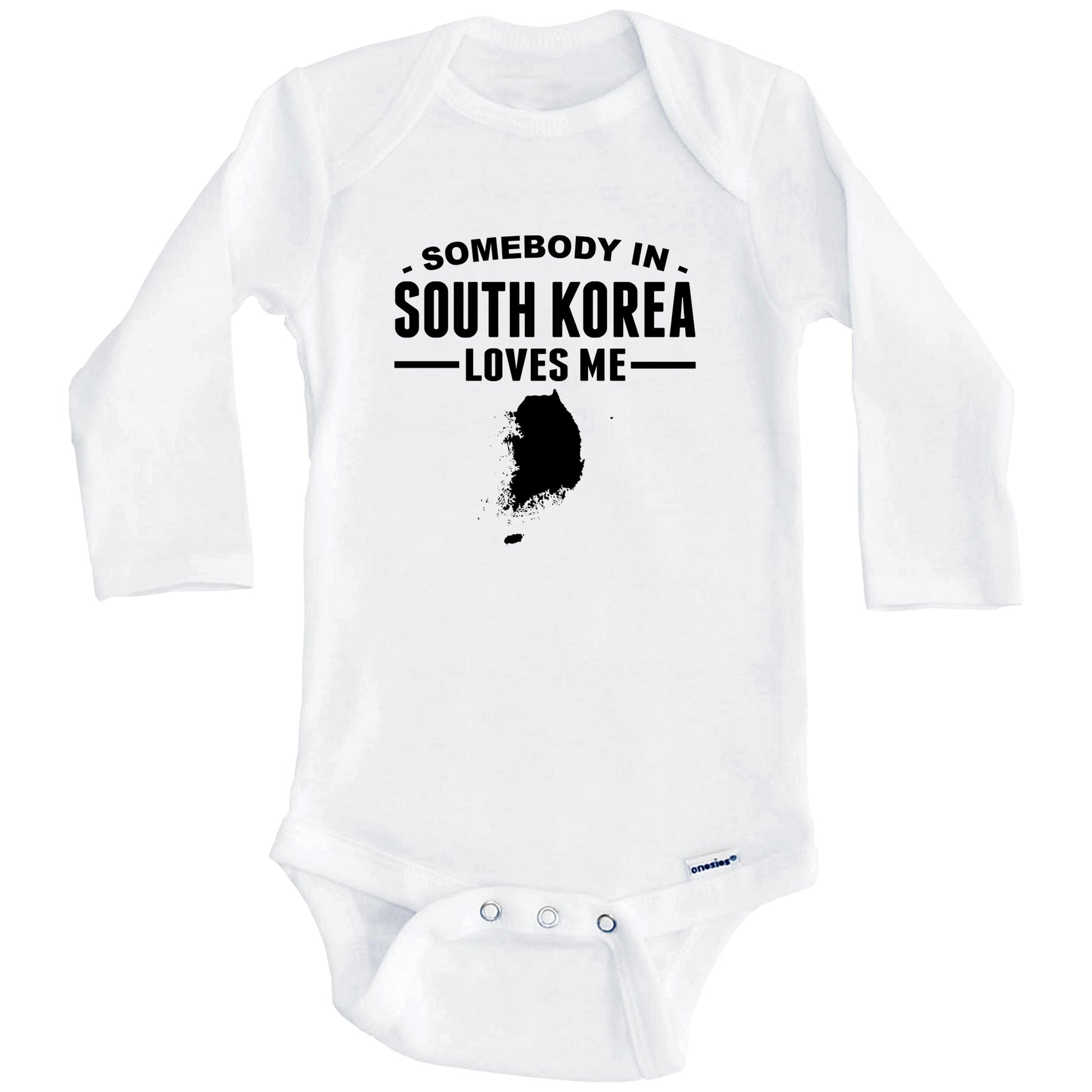 Somebody In South Korea Loves Me Baby Onesie (Long Sleeves)
