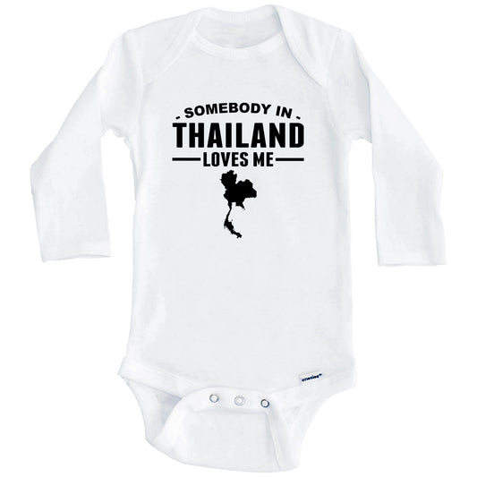 Somebody In Thailand Loves Me Baby Onesie (Long Sleeves)