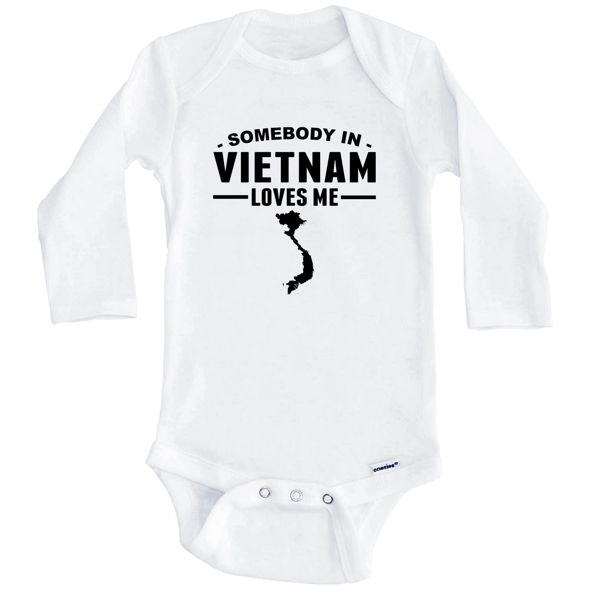 Somebody In Vietnam Loves Me Baby Onesie (Long Sleeves)