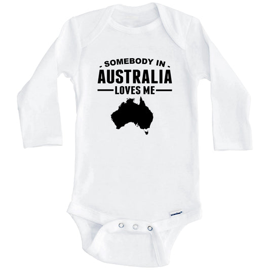 Somebody In Australia Loves Me Baby Onesie (Long Sleeves)