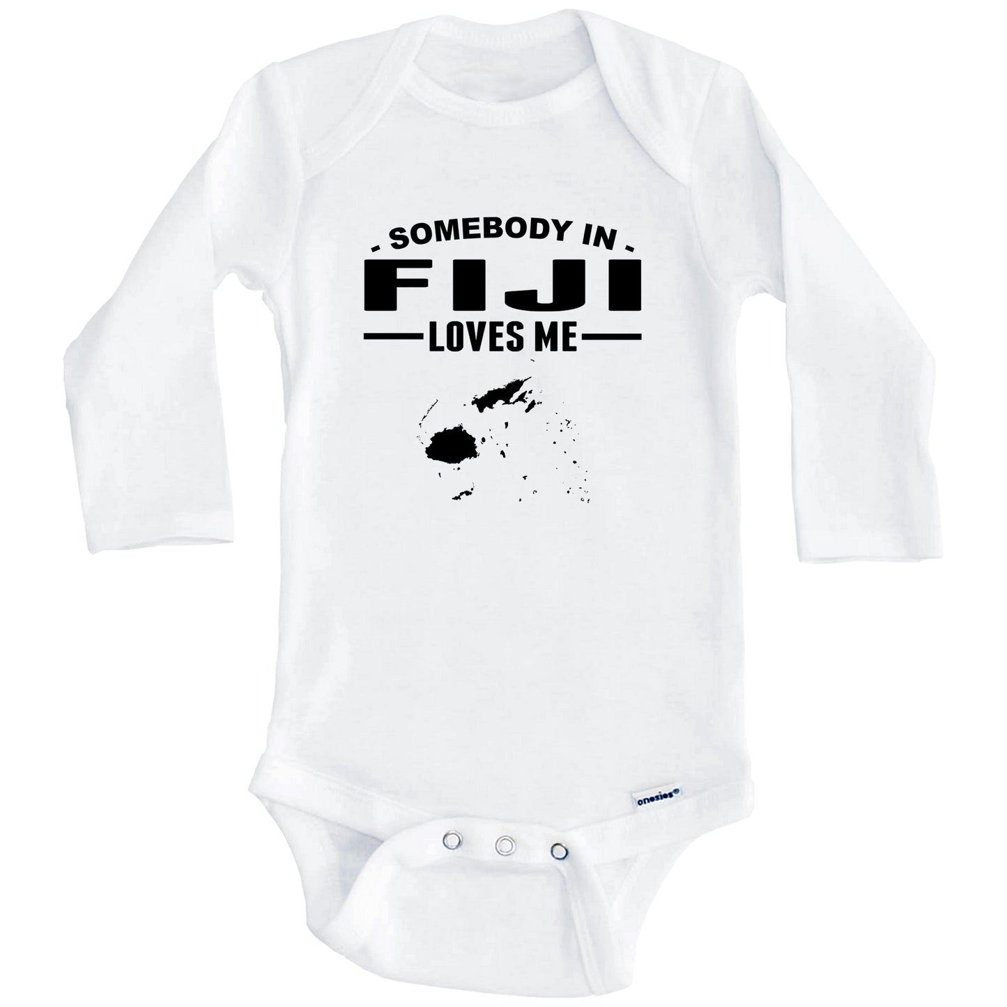 Somebody In Fiji Loves Me Baby Onesie (Long Sleeves)