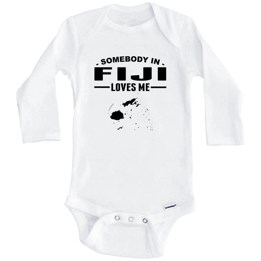 Somebody In Fiji Loves Me Baby Onesie (Long Sleeves)