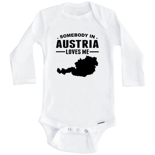 Somebody In Austria Loves Me Baby Onesie (Long Sleeves)
