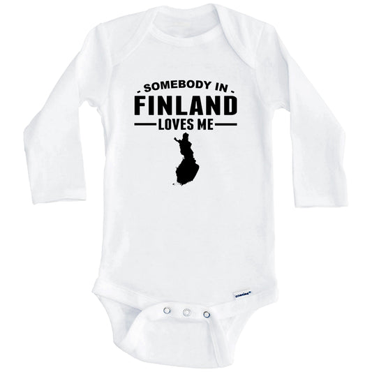 Somebody In Finland Loves Me Baby Onesie (Long Sleeves)