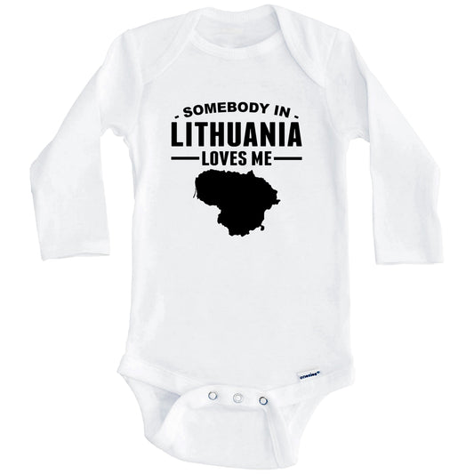 Somebody In Lithuania Loves Me Baby Onesie (Long Sleeves)