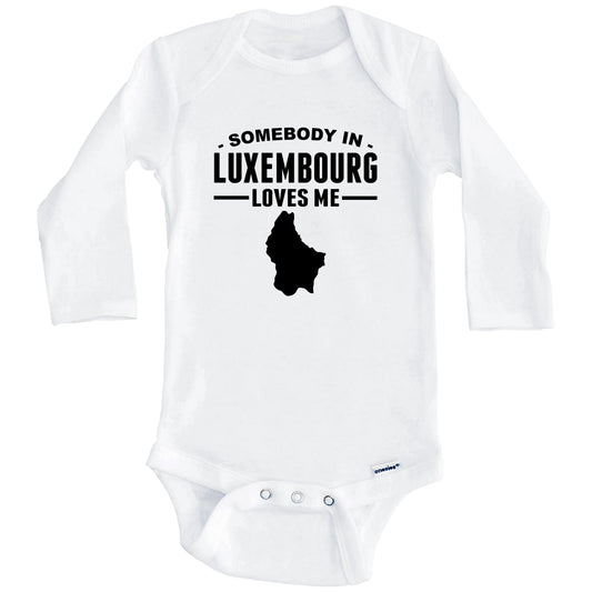 Somebody In Luxembourg Loves Me Baby Onesie (Long Sleeves)