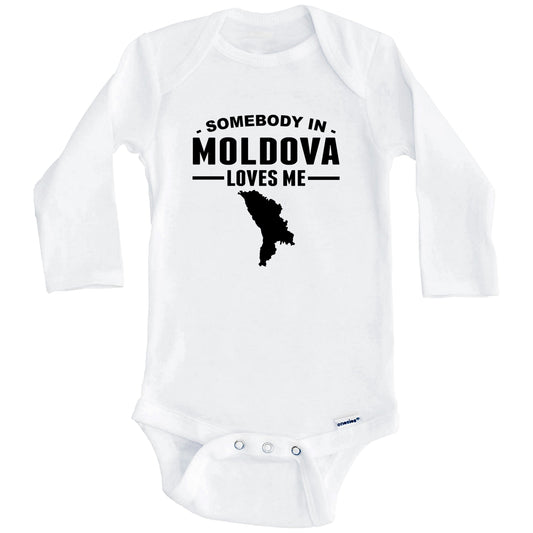Somebody In Moldova Loves Me Baby Onesie (Long Sleeves)