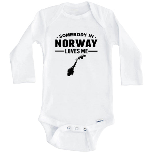Somebody In Norway Loves Me Baby Onesie (Long Sleeves)