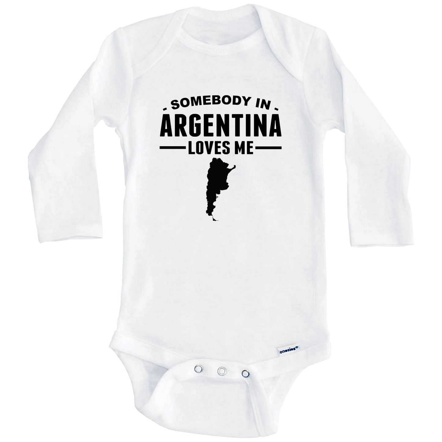 Somebody In Argentina Loves Me Baby Onesie (Long Sleeves)