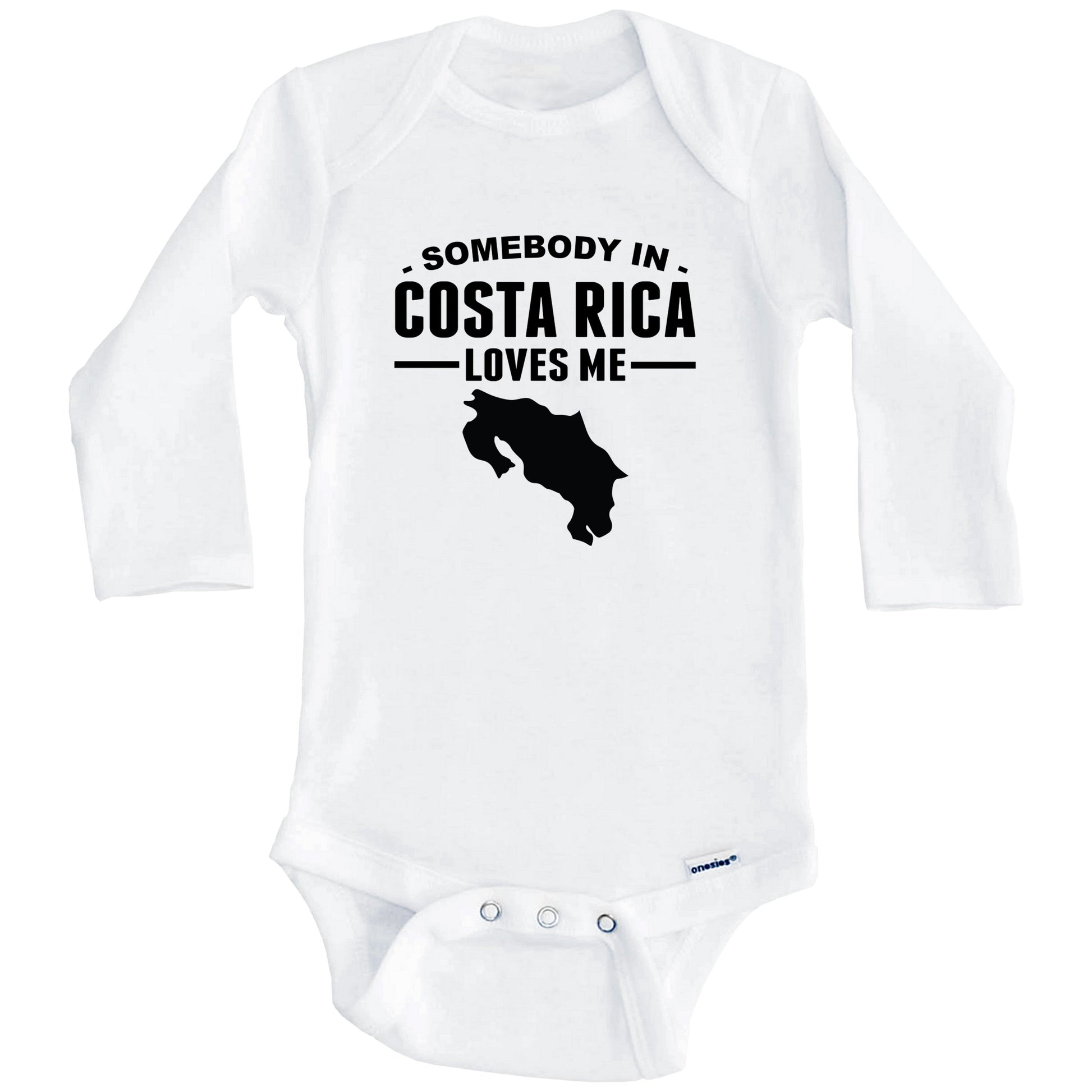 Somebody In Costa Rica Loves Me Baby Onesie (Long Sleeves)