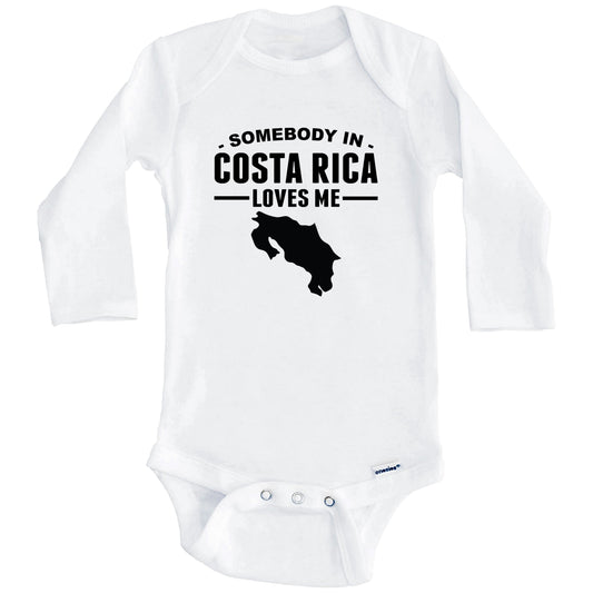 Somebody In Costa Rica Loves Me Baby Onesie (Long Sleeves)