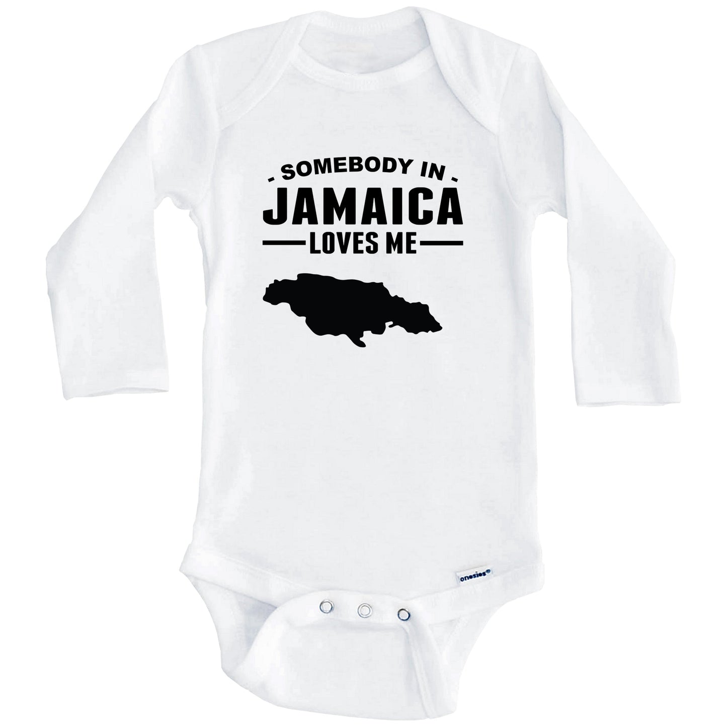 Somebody In Jamaica Loves Me Baby Onesie (Long Sleeves)
