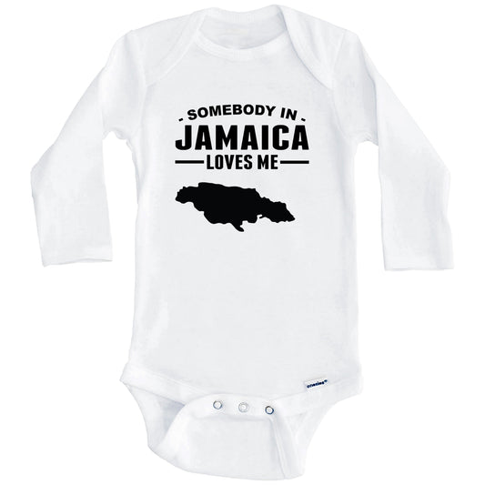 Somebody In Jamaica Loves Me Baby Onesie (Long Sleeves)
