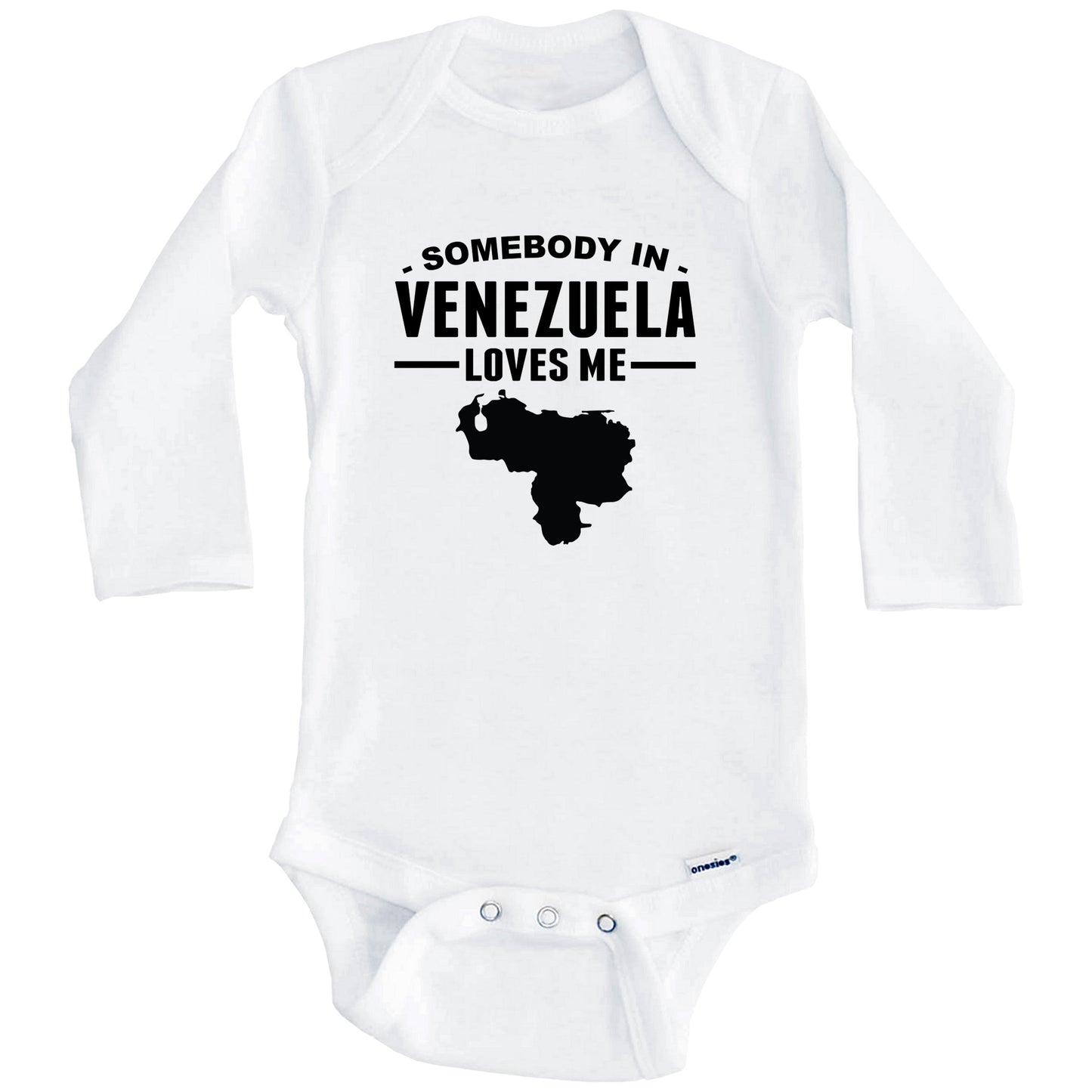 Somebody In Venezuela Loves Me Baby Onesie (Long Sleeves)