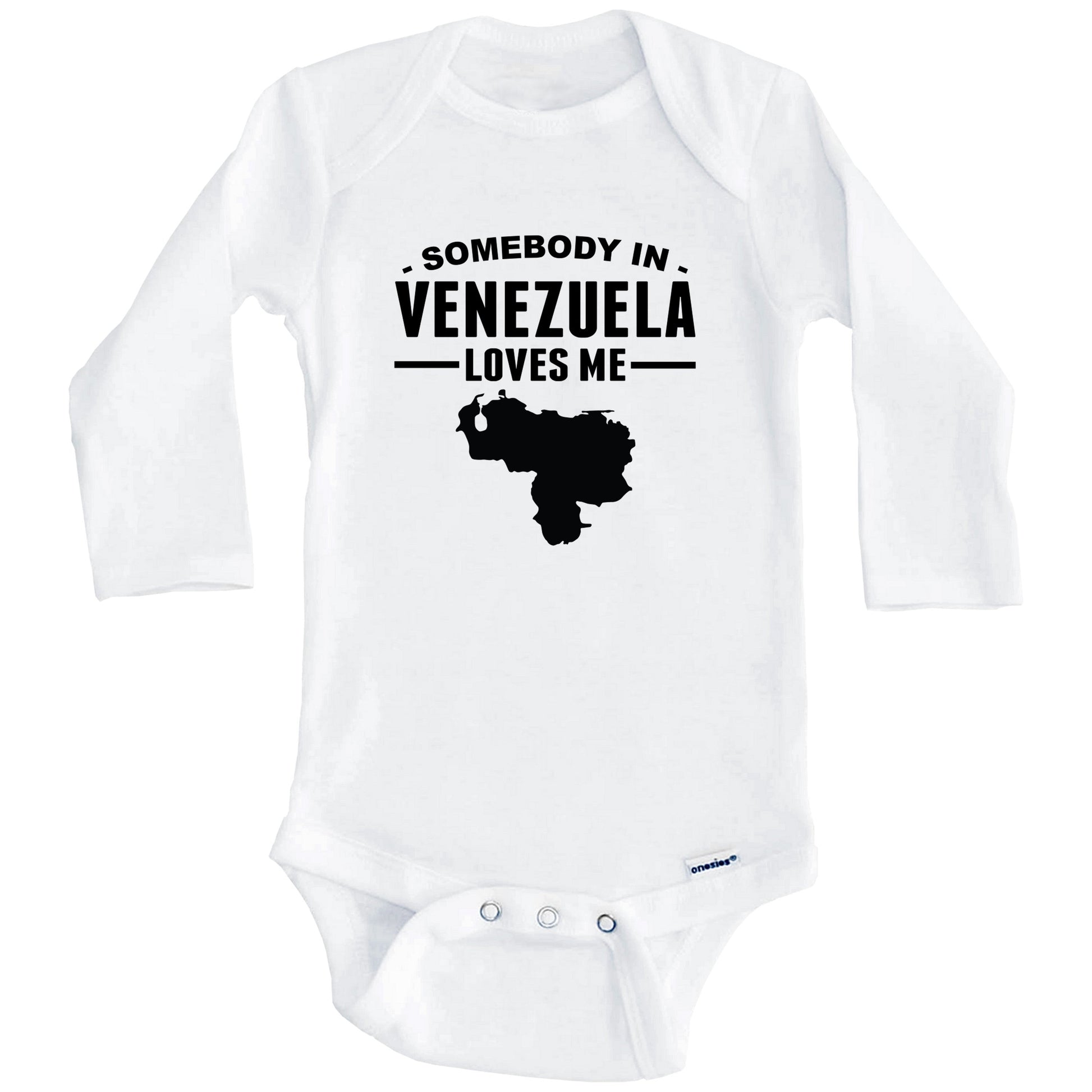 Somebody In Venezuela Loves Me Baby Onesie (Long Sleeves)