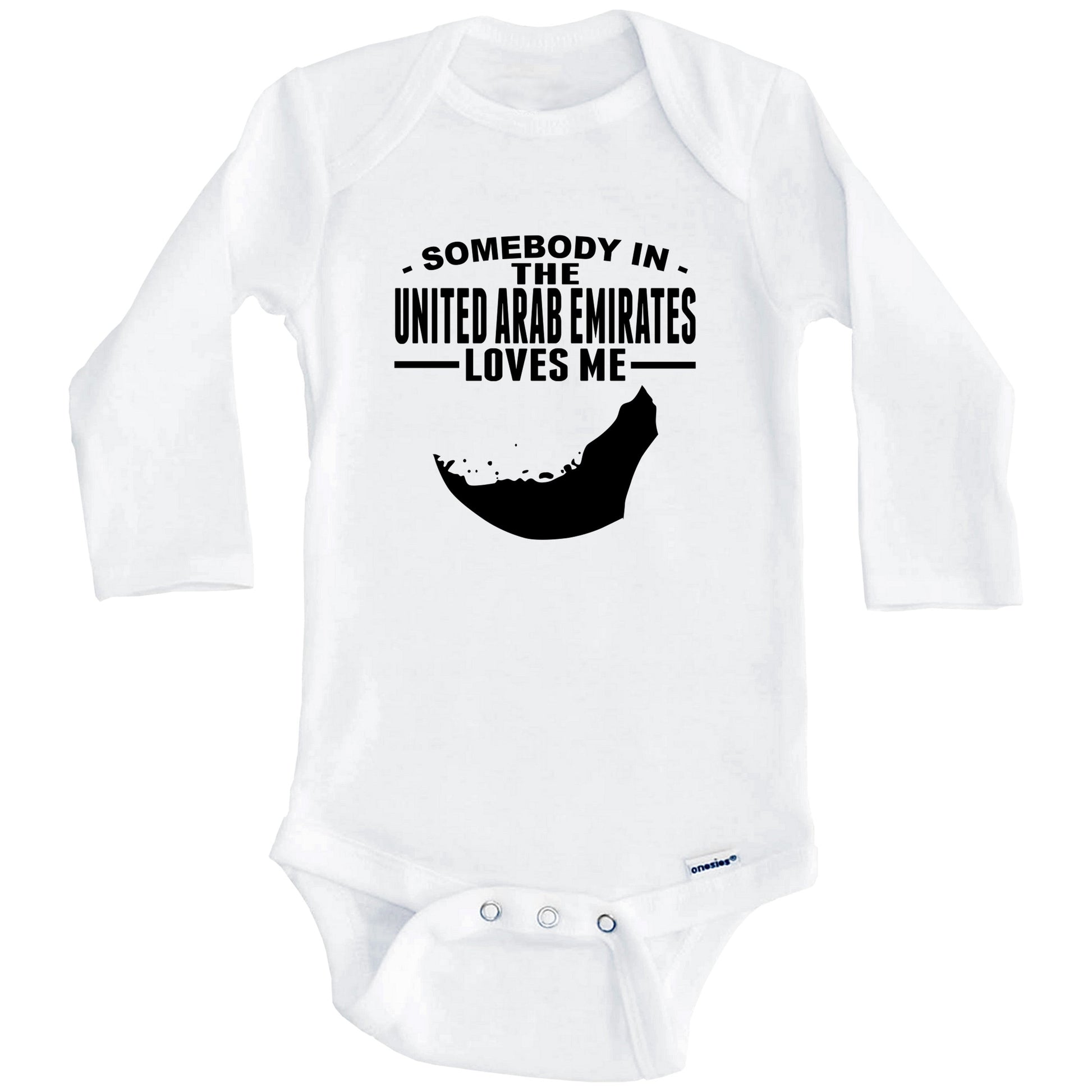 Somebody In The United Arab Emirates Loves Me Baby Onesie (Long Sleeves)