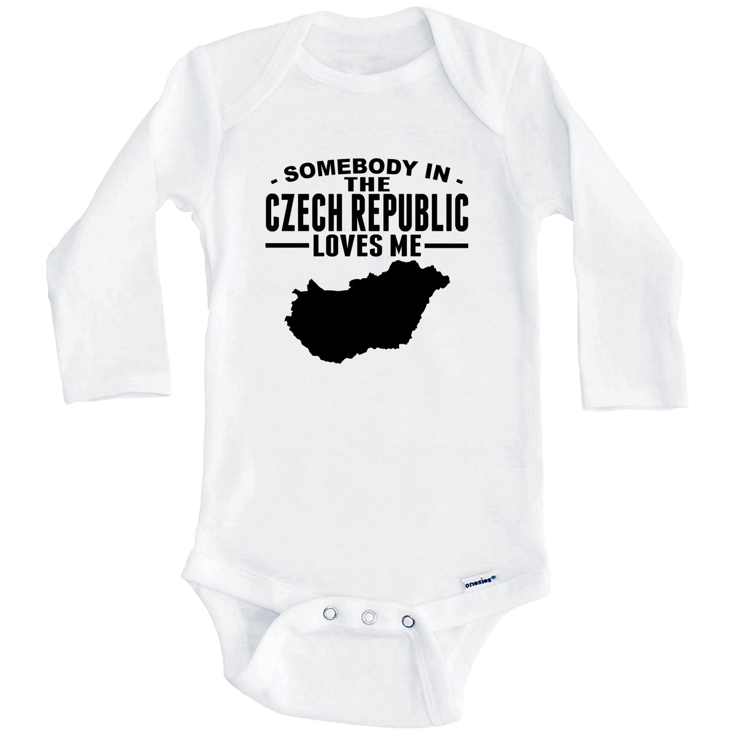 Somebody In The Czech Republic Loves Me Baby Onesie (Long Sleeves)