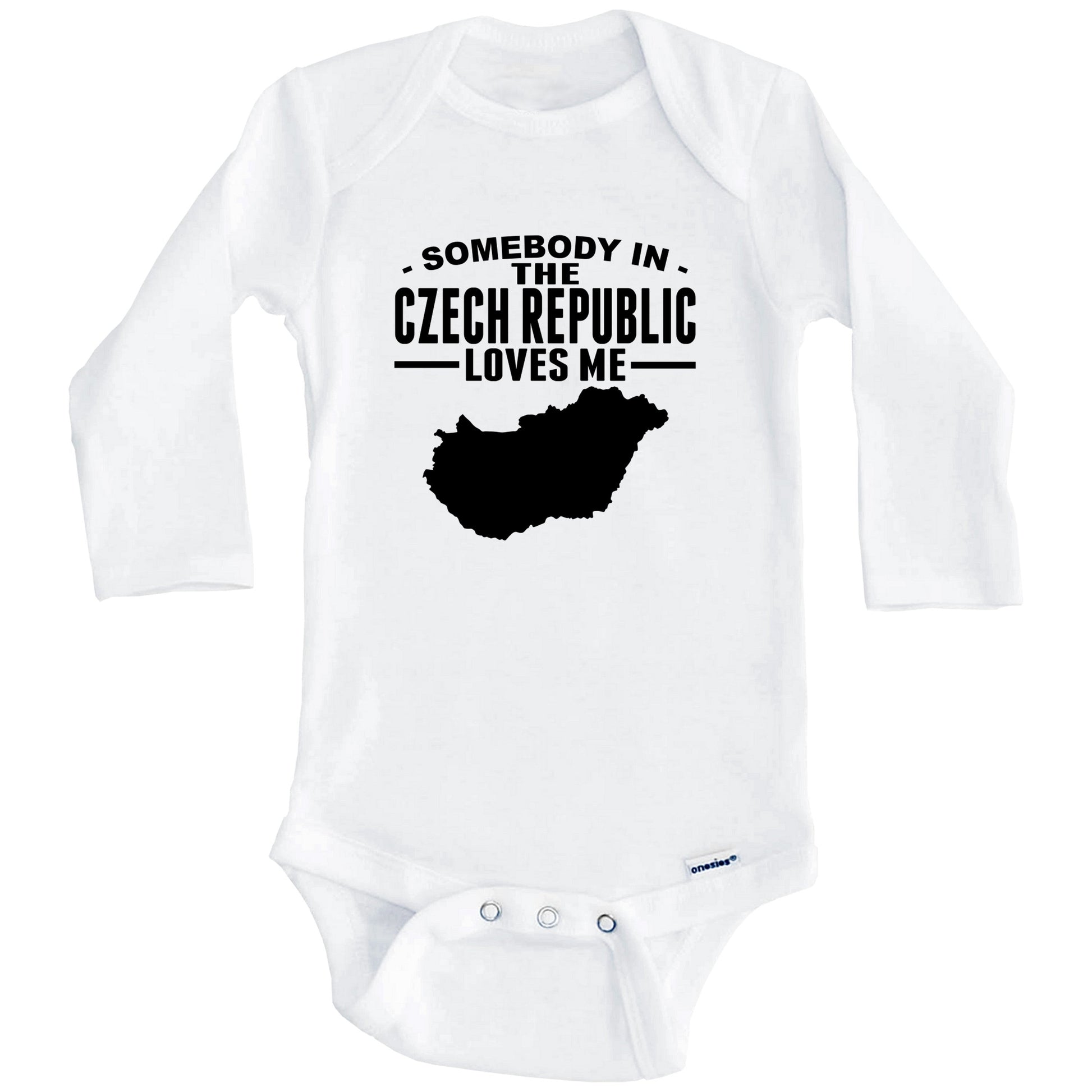 Somebody In The Czech Republic Loves Me Baby Onesie (Long Sleeves)