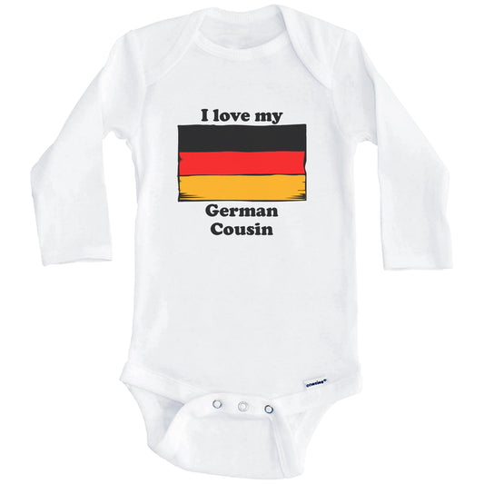 I Love My German Cousin Germany Flag Baby Onesie (Long Sleeves)