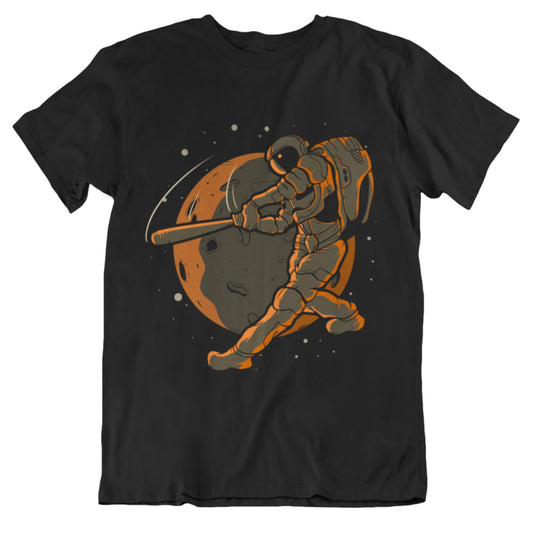 Baseball Batter Astronaut Outer Space Spaceman T-Shirt