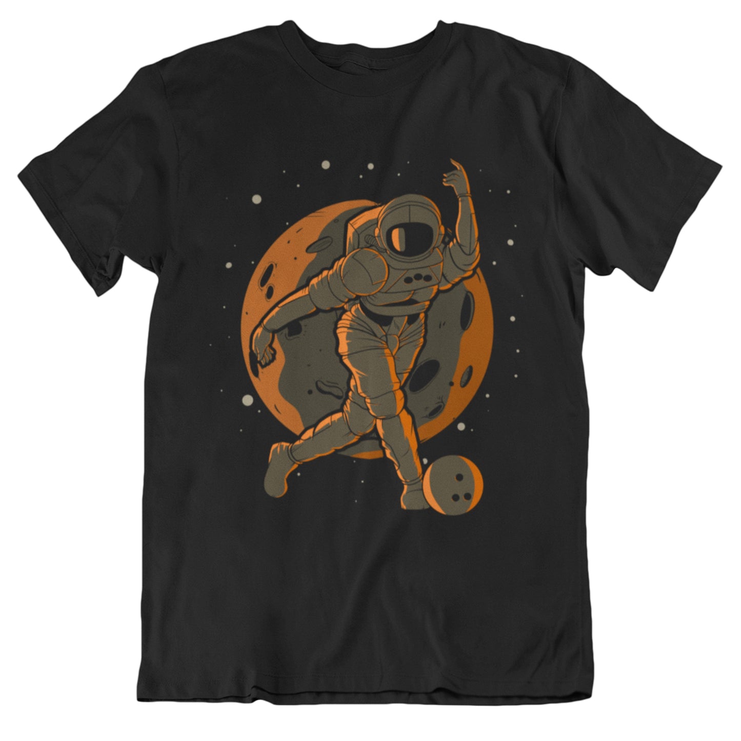 Bowling Astronaut Outer Space Spaceman T-Shirt