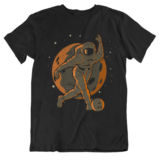 Bowling Astronaut Outer Space Spaceman T-Shirt
