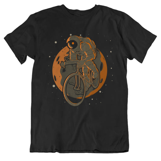 Cycling Astronaut Outer Space Spaceman T-Shirt