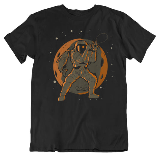 Fishing Astronaut Outer Space Spaceman T-Shirt