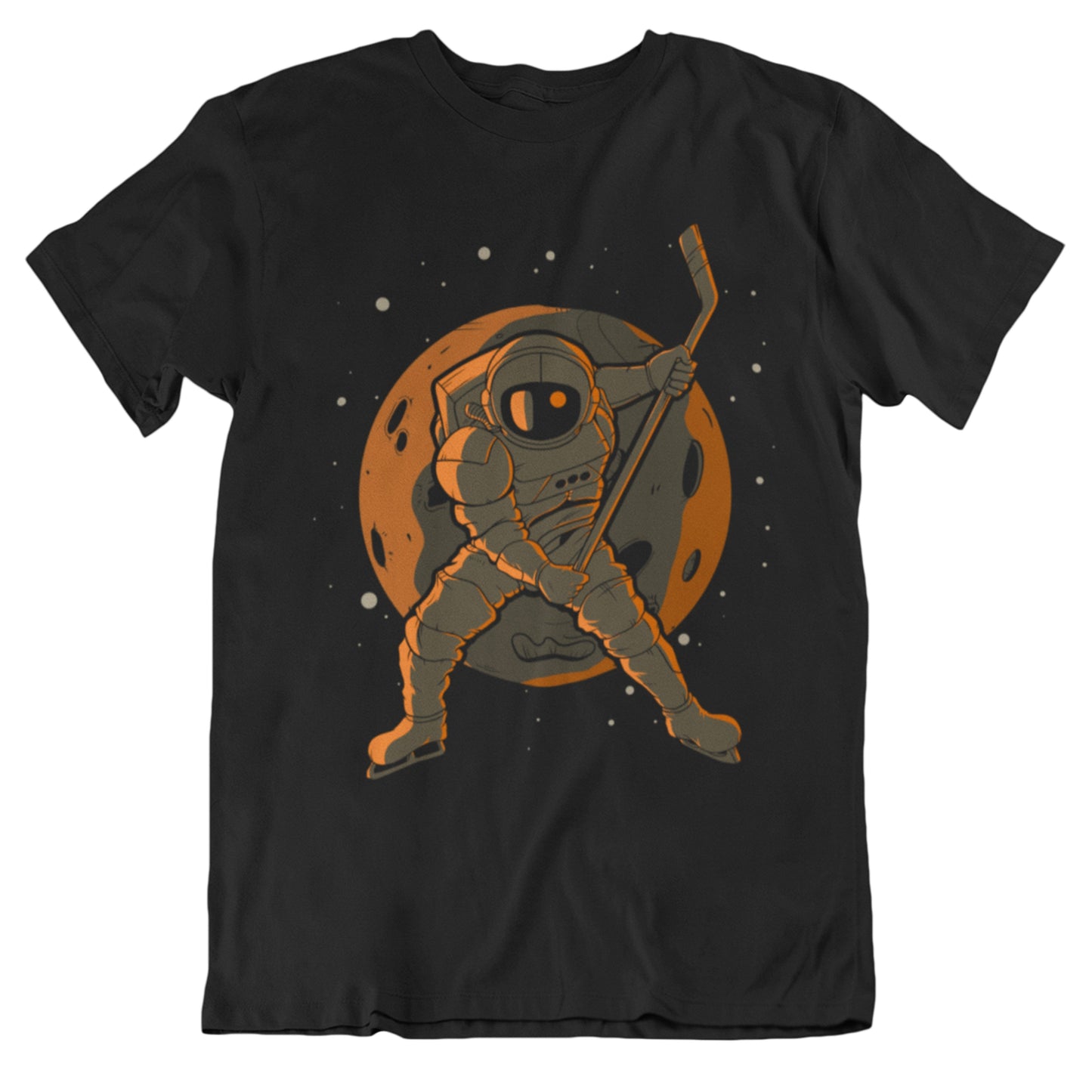 Hockey Astronaut Outer Space Spaceman T-Shirt