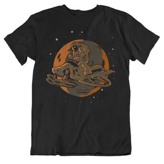 Snowmobiling Astronaut Outer Space Spaceman T-Shirt