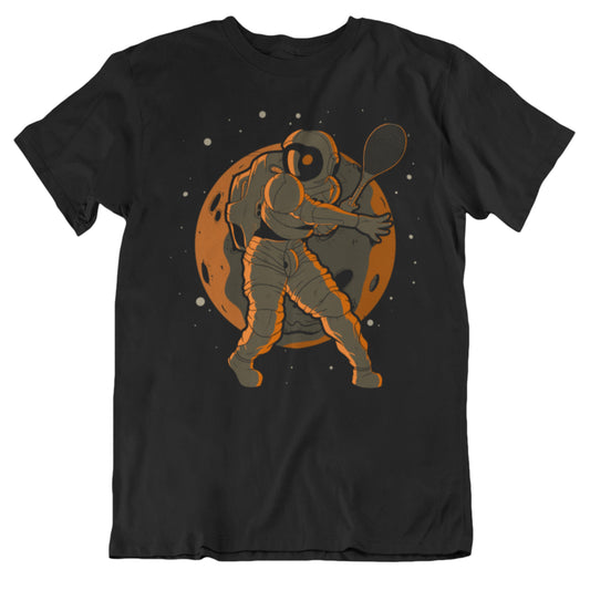 Tennis Astronaut Outer Space Spaceman T-Shirt