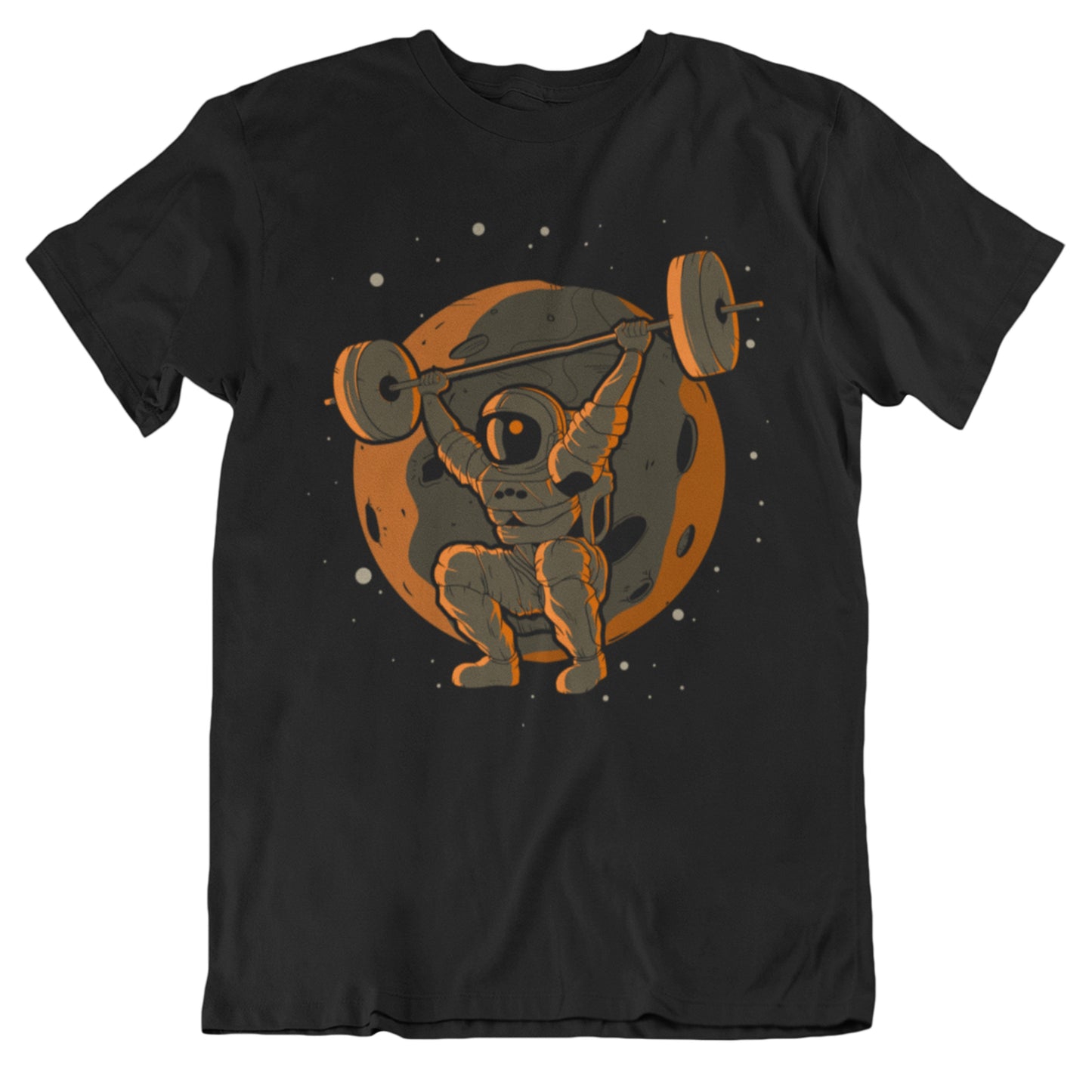 Weightlifting Astronaut Outer Space Spaceman T-Shirt