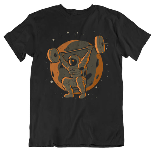 Weightlifting Astronaut Outer Space Spaceman T-Shirt