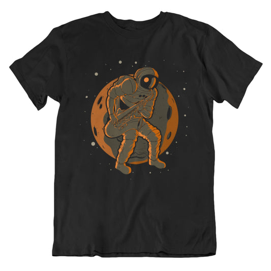Sax Player Astronaut Outer Space Spaceman Saxophone T-Shirt - Men's Astronaut Shirt