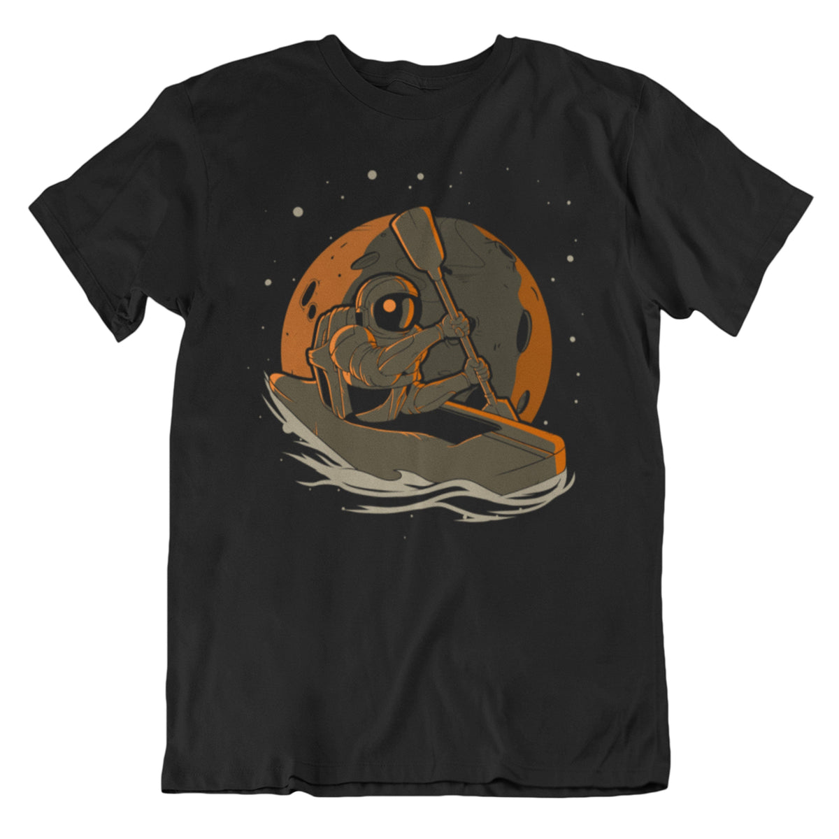 Kayaker Astronaut Outer Space Spaceman Kayaking T-Shirt - Men's Astronaut Shirt