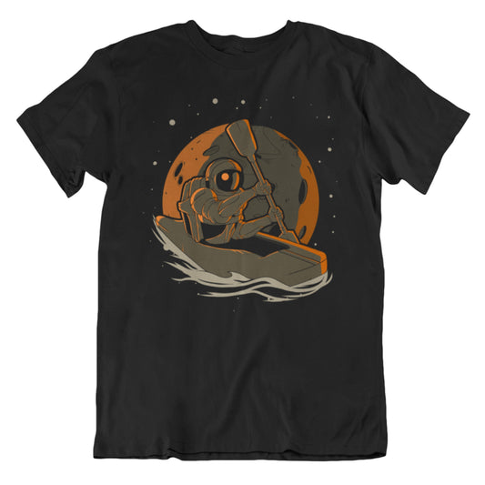 Kayaker Astronaut Outer Space Spaceman Kayaking T-Shirt - Men's Astronaut Shirt