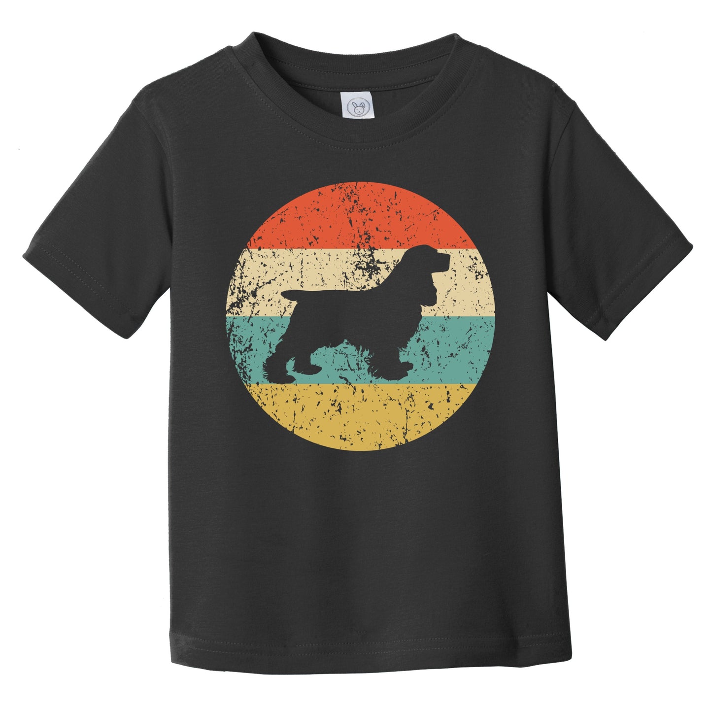 Retro Cocker Spaniel Icon Dog Silhouette Infant Toddler T-Shirt