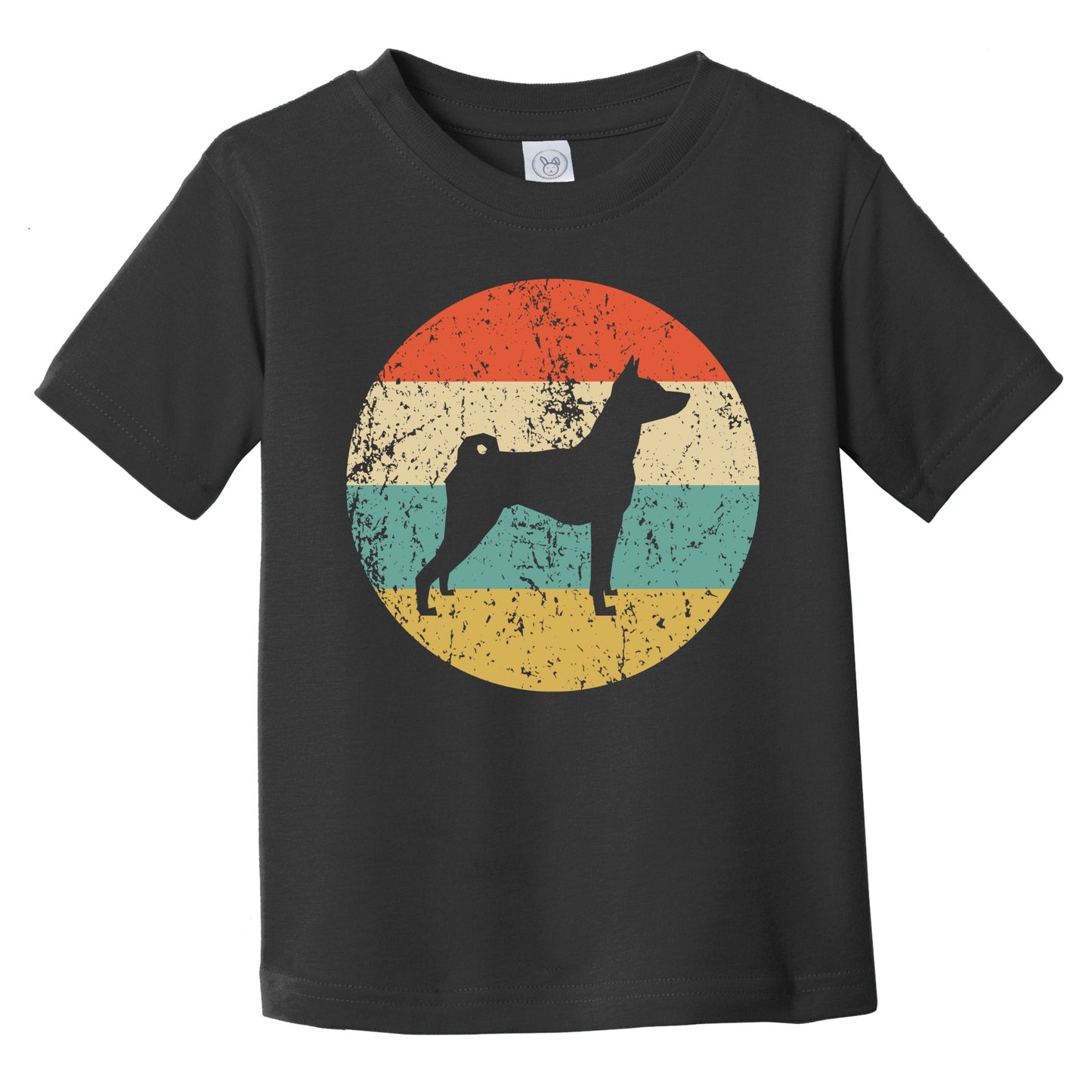 Retro Basenji Icon Dog Silhouette Infant Toddler T-Shirt