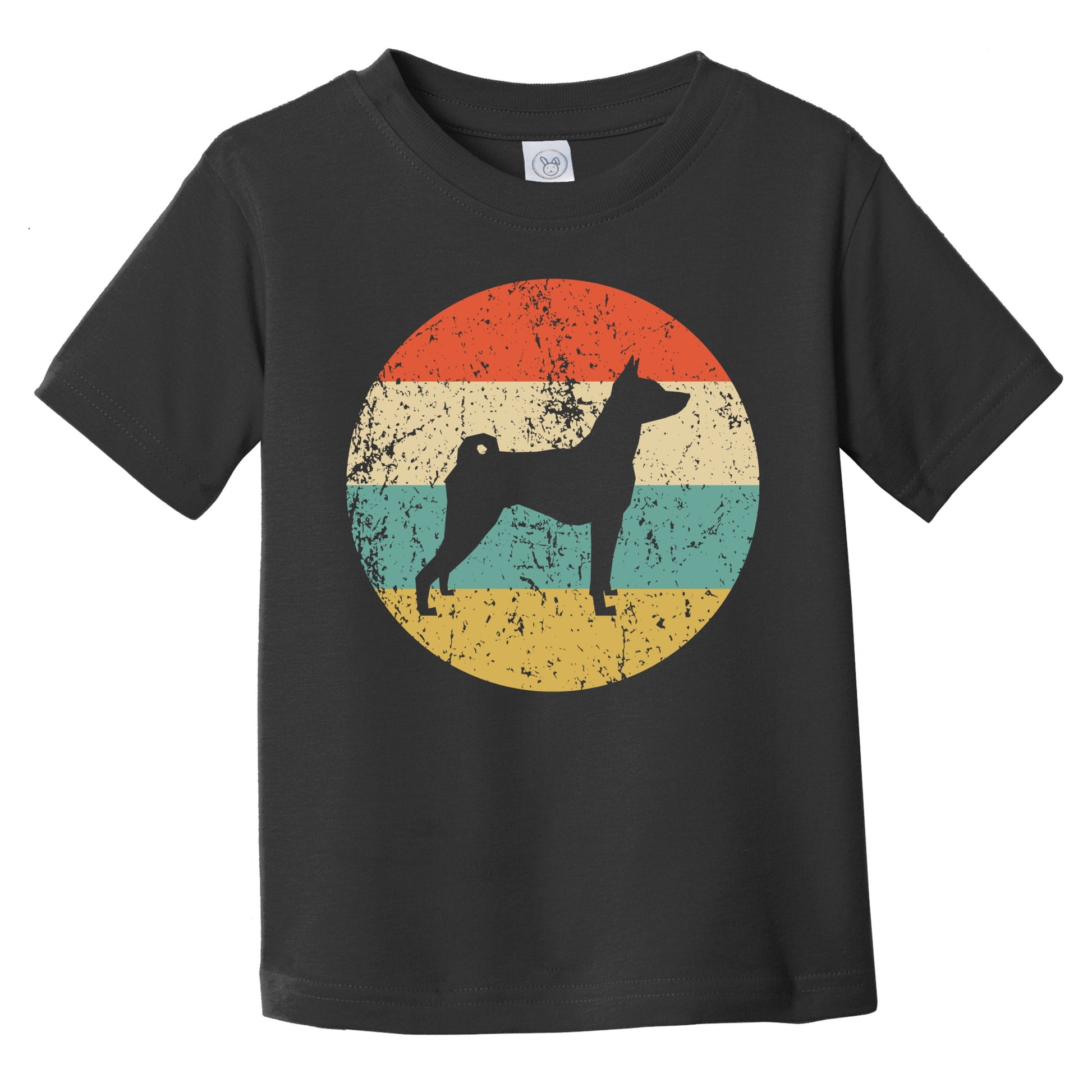 Retro Basenji Icon Dog Silhouette Infant Toddler T-Shirt