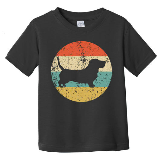 Retro Basset Hound Icon Dog Silhouette Infant Toddler T-Shirt
