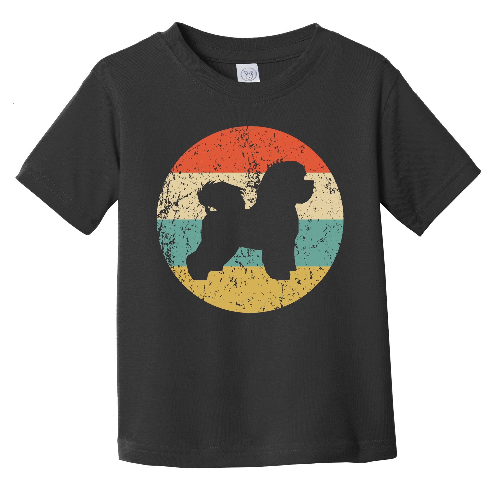 Retro Bichon Frise Icon Dog Silhouette Infant Toddler T-Shirt