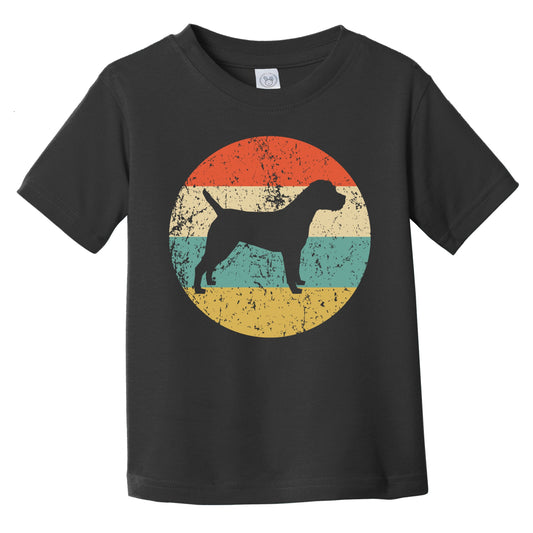 Retro Border Terrier Icon Dog Silhouette Infant Toddler T-Shirt