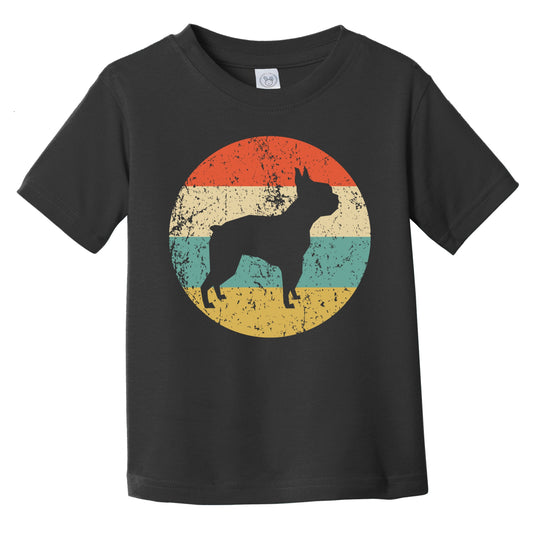 Retro Boston Terrier Icon Dog Silhouette Infant Toddler T-Shirt