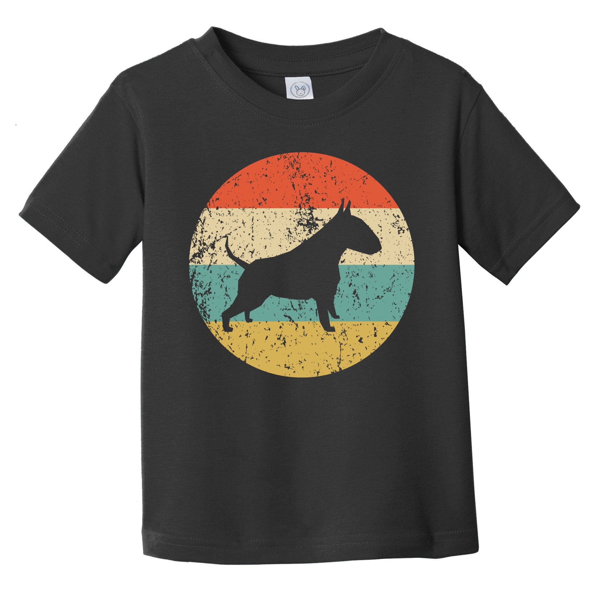 Retro Bull Terrier Icon Dog Silhouette Infant Toddler T-Shirt