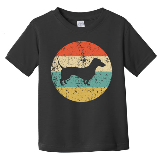 Retro Dachshund Icon Dog Silhouette Infant Toddler T-Shirt