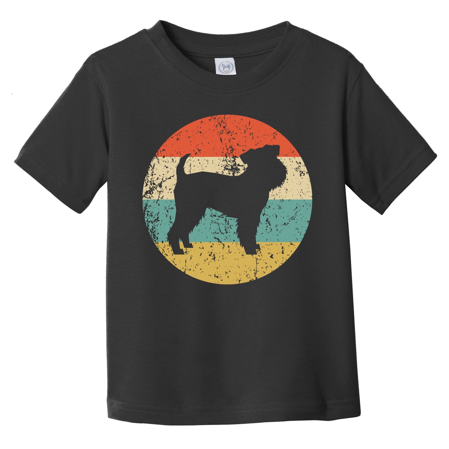 Retro Brussels Griffon Icon Dog Silhouette Infant Toddler T-Shirt